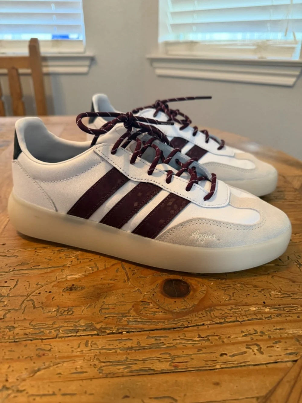 Adidas Maroon & White Barreda Decode Confetti Shoes Men 8/Women's 9.5